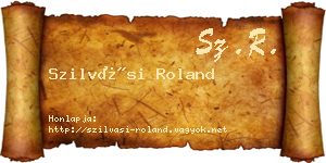 Szilvási Roland névjegykártya