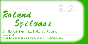 roland szilvasi business card